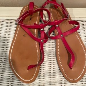K. Jacques for J.Crew Poppy Red T-strap Sandal 39 / 9